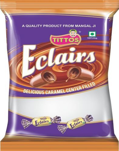 Tittos Eclairs Blue Delicious Caramel Center Filled Candy