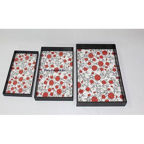 Printed Wooden Serving Tray 3 Set Size: Various Sizes Are Available