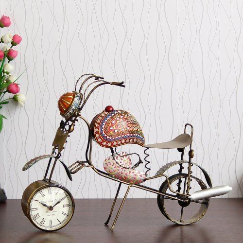 Various Colors Are Available Analog Type Motorbike Antique Table Clock