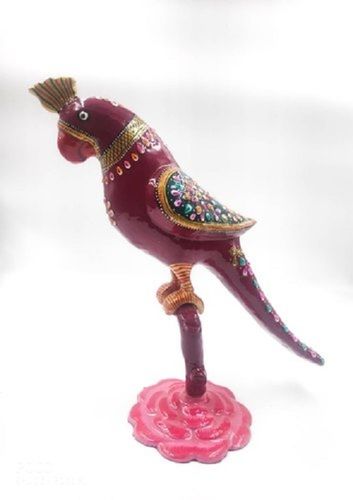 Sculpture Handicrafts Metal Meenakari Painting Parrot For Decor