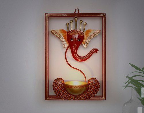 Lord Ganesha Tealight Holder Wall Hanging
