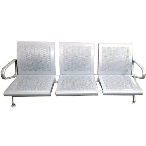 3 Seater Stainless Steel Chair - Color: Silver