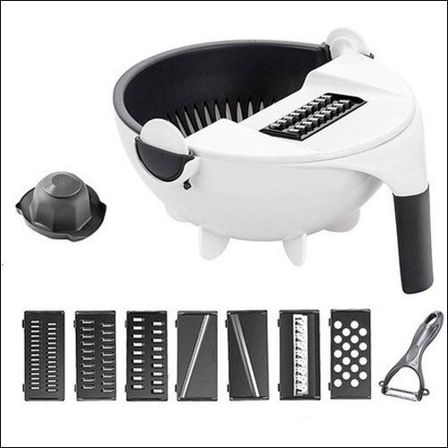 7 In 1 Vegetable Cutter With Drain Basket Magic Rotate Vegetable