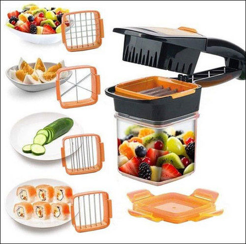 Plastic And Stainless Steel 5 In 1 Nicer Dicer Vegetable Cutter For Kitchen