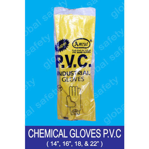 Yellow Skin Friendly Industrial Pvc Hand Gloves