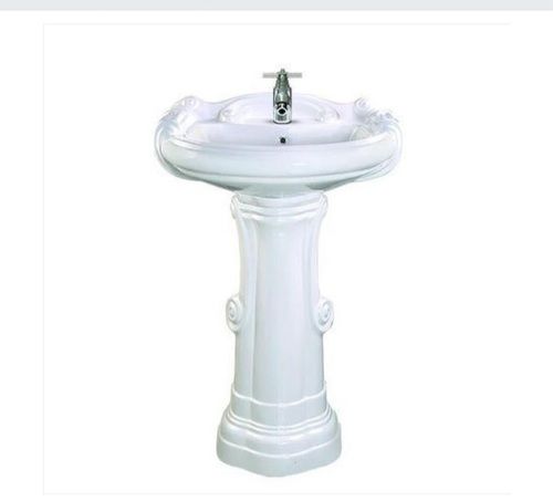 White Color Ceramic Pedestal Wash Basins