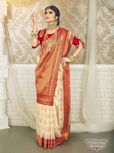 Traditional Nylon Dyeable Silk Saree (Sanskriti 4431)