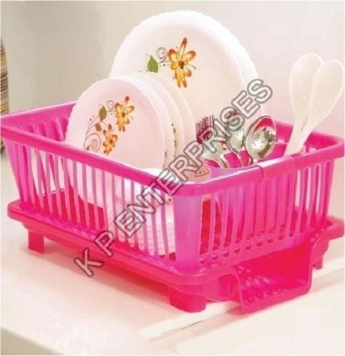 Plastic Dish Rack Washing Basket With Tray For Kitchen