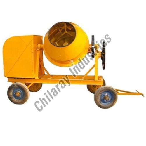 Manual Concrete Yellow Mixer Machine (200-300Kg) Used From Construction In Outdoors Field