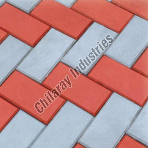 Plain Concrete Paver Block (Grey, Red Color)