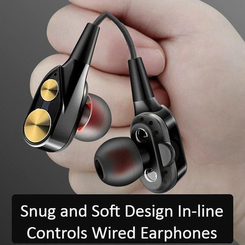 Seven X High Bass Ear Buds Wired Earphones With Mic - Plastic Body Material, Black Color | 6 Months Warranty, Wired Connectivity