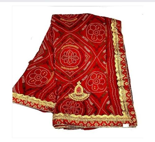 Traditional Rajasthani Maroon Bandhani Saree