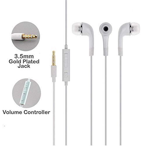 YS 0002 Headphone for Smartphones 3.5mm Jack with Mic - Plastic Build, 1 Meter Cord, Black Color | Wired Connectivity, Call Control Features