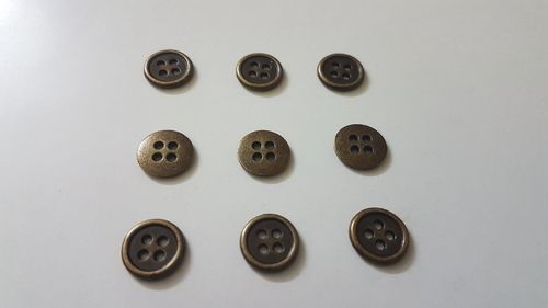 Multi Color Brown Engraved Metal Button