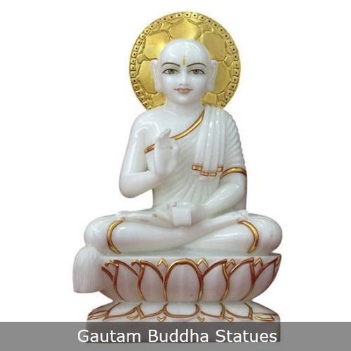 Durable Glossy White Frp Buddha Statue