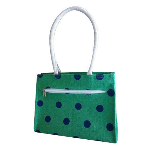 Multicolor Dotted Printed Jute Shopping Bag