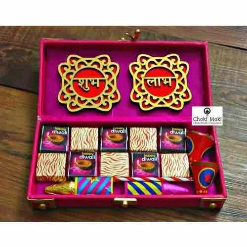 Brown Rectangular Diwali Chocolate Gift