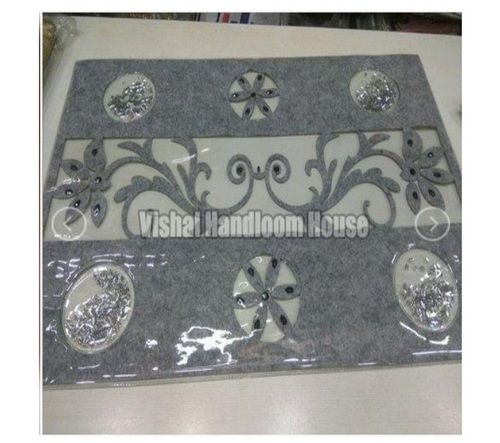 Grey Color Rectangular Shape Dining Table Mat