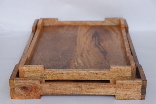 Brown Natural Wooden Serving Trays