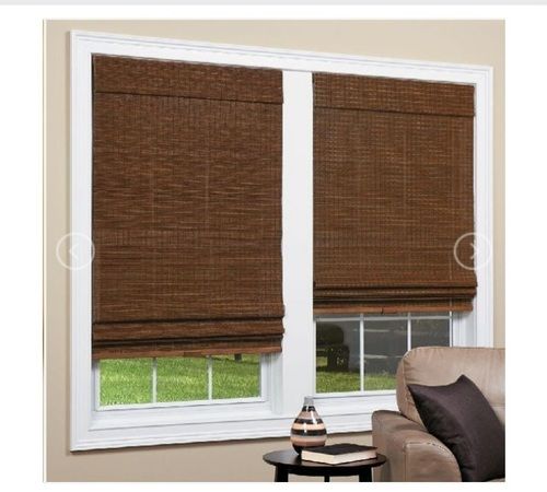 Easily Assembled High Grip Plain Brown Bamboo Blind