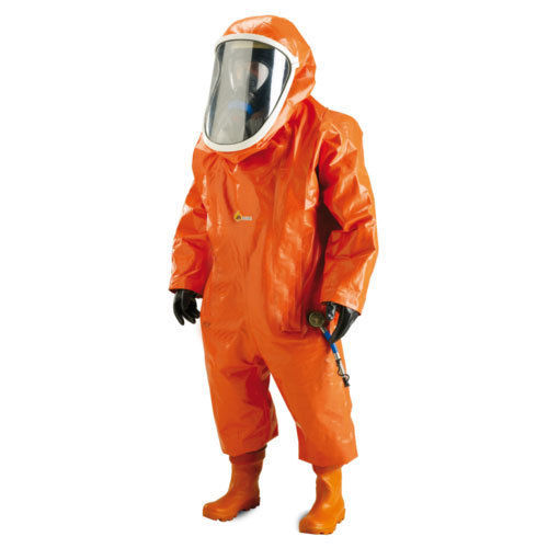 Orange Full Body Chemical Protective Suit Gender: Unisex