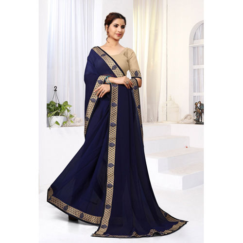 Blue Georgette Saree