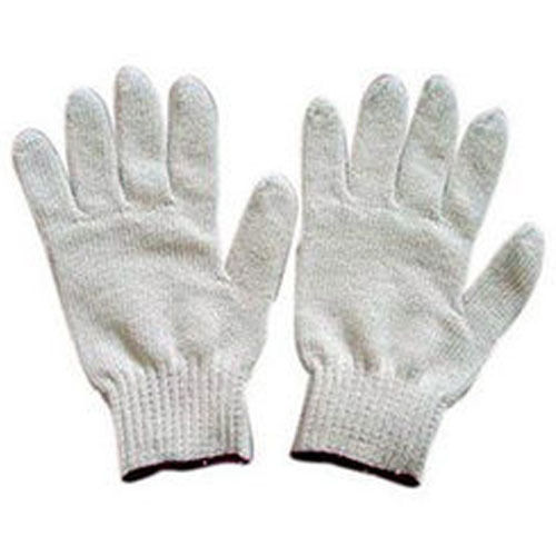 White Cut Resistant Knitted Safety Hand Gloves