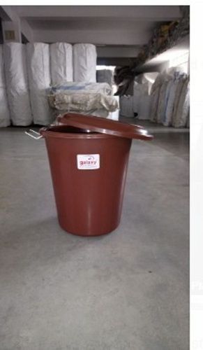 Dark Brown Home Plastic PVC Dustbin With Handle