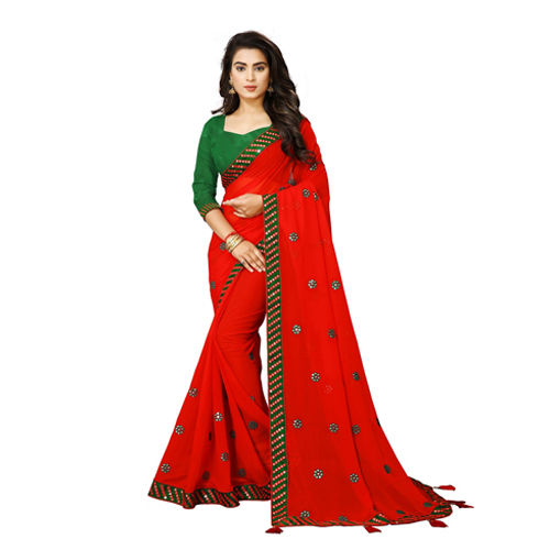 Georgette Lace Saree