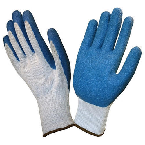 Blue Latex Coated Safety Hand Gloves