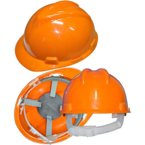 Orange HDPE Construction Safety Helmet