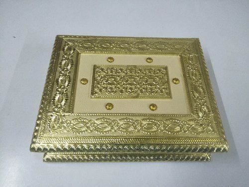 Square Golden Meenakari Dry Fruit Box