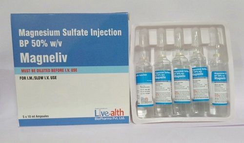  लिक्विड मैग्नीशियम सल्फेट 50 Mg 50% W/V इंजेक्शन 