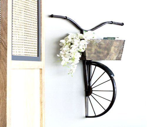 Beautiful Metal Cycle With Basket For Decoration