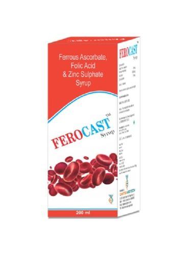 Ferocast फेरस एस्कॉर्बेट फोलिक एसिड और जिंक ग्लुकोनेट सिरप