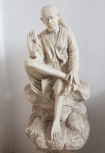 Sculpture White Sai Baba Fiber Glass Statues