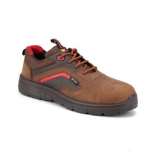 Elegant Look Brown Leather Safety Shoes