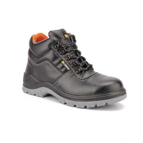 Black Industrial High Ankle Safety Shoes