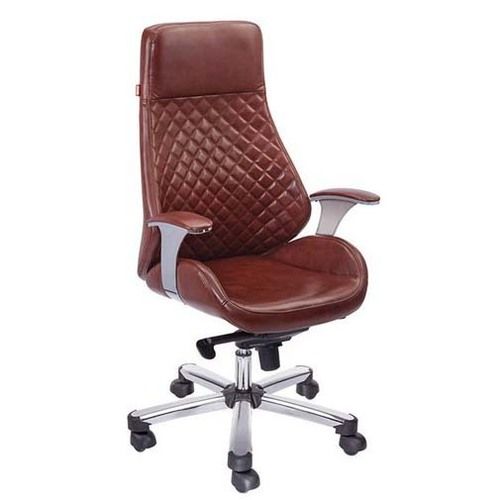 Modern Brown High Back Leatherette Office Chair