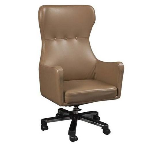 Modern Style High Back Brown Leatherette Director Chair