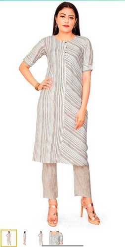 Breathable South Cotton Straight Pattern Ladies Kurti