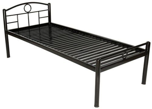 Durable Fabricated Black Paint Single User Metal Bed