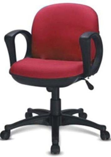 Medium Back Maroon Office Rotating Computer Armrest Chair