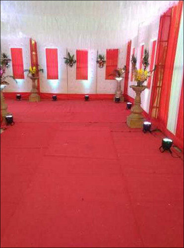 Non Woven Red Plain Carpet