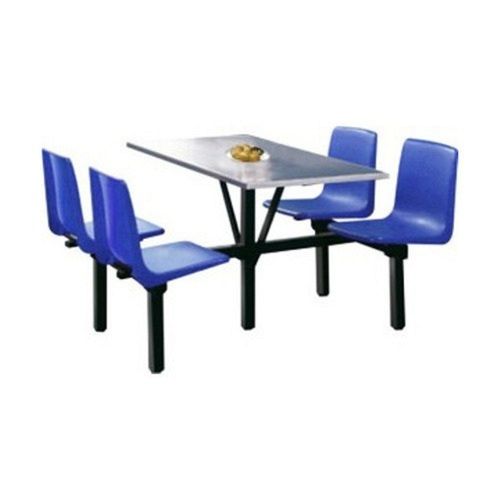 Steel Plastic Mix 4 Seater Canteen Table Chair Set