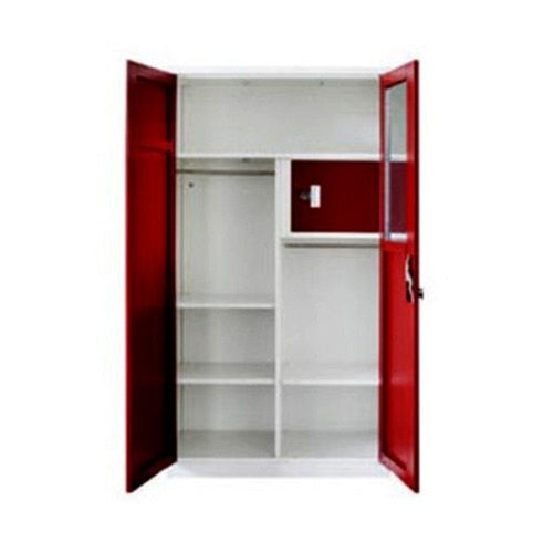 Red+White Stylish Multi Shelves Stainless Steel Metal Cupboard