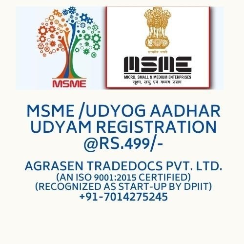 Udyog Aadhar Registration Services By AGRASEN TRADEDOCS PRIVATE LIMITED