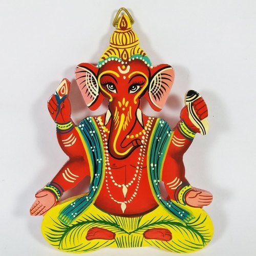 Various Colors Are Available Light Weight Ganesha Wooden Wall Hanging