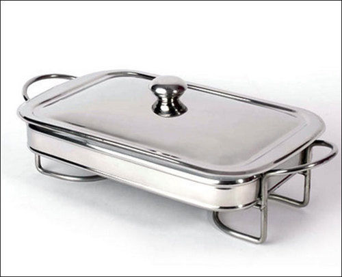 Silver Rectangular Polished Stainless Steel Chafing Dishes