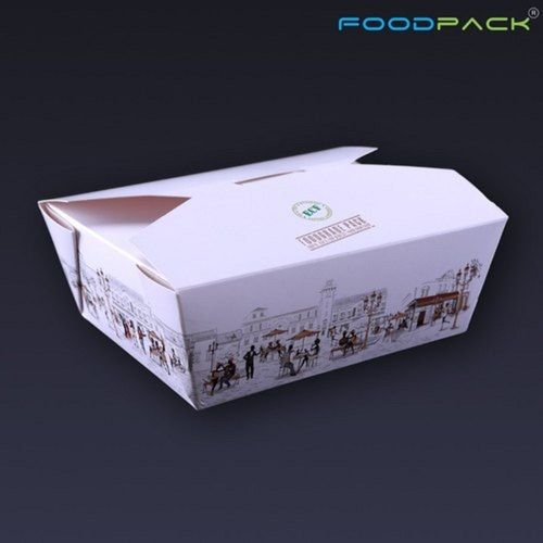 White Hotel Restaurant Noodles Biryani Printed Packing Paper Box